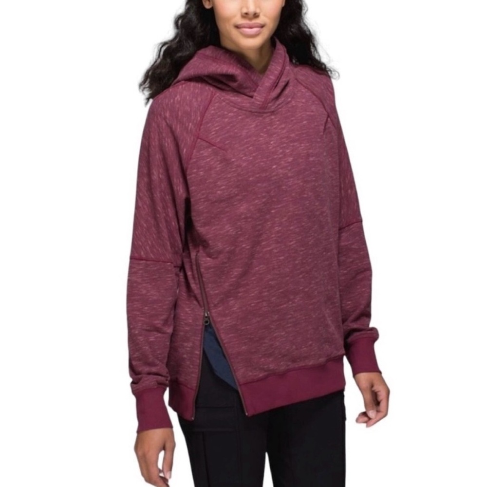 Lululemon Om and Roam Pullover Sz 6 Heathered Berry